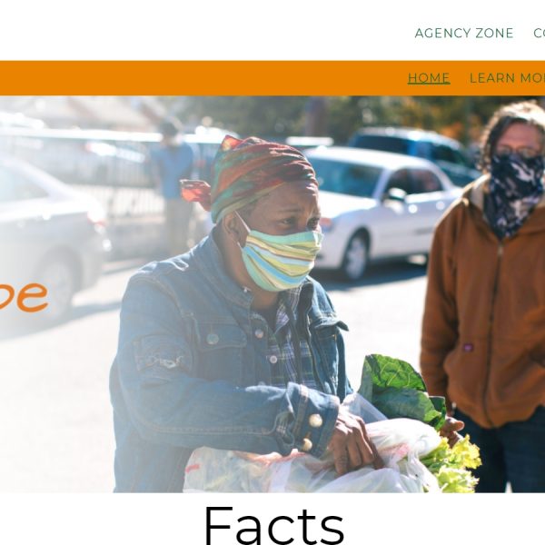 Screenshot of desktop view of the Food Bank of NE Louisiana website.