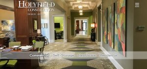 Screenshot of desktop view of the Holyfield Construction website.