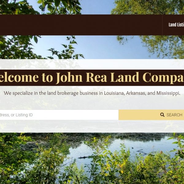 Screenshot of desktop view of the John Rea Land Company website.