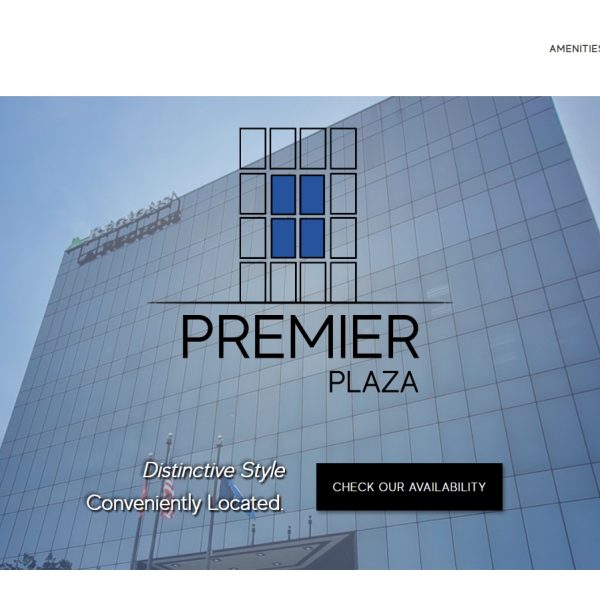 Screenshot of desktop view of the Premier Plaza website.