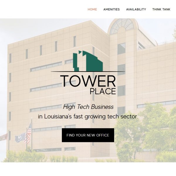 Screenshot of desktop view of the Tower Place website.